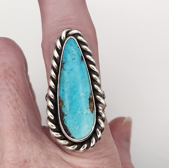 Old Stock Candelaria turquoise Sterling Silver Ring